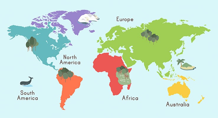 Continents And Oceans